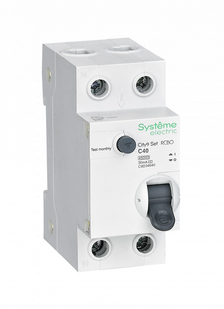 Systeme Electric City9 Set Авт. выкл. диф. тока (АВДТ) 1P+N С 40А 4.5kA 30мА Тип-AС 230В