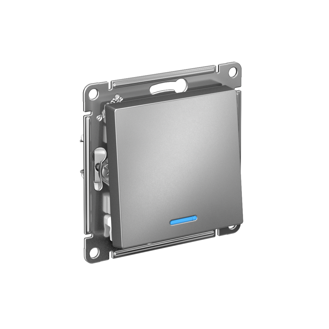 Systeme Electric AtlasDesign Сталь Переключатель 1-кл с подсветкой, сх.6а, 10АХ, мех., быстрозажим. клем.