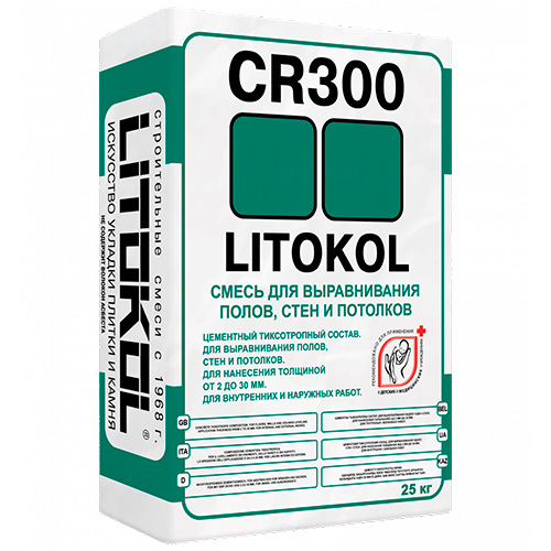 Ровнитель для пола Litokol CR300 серый, 25 кг