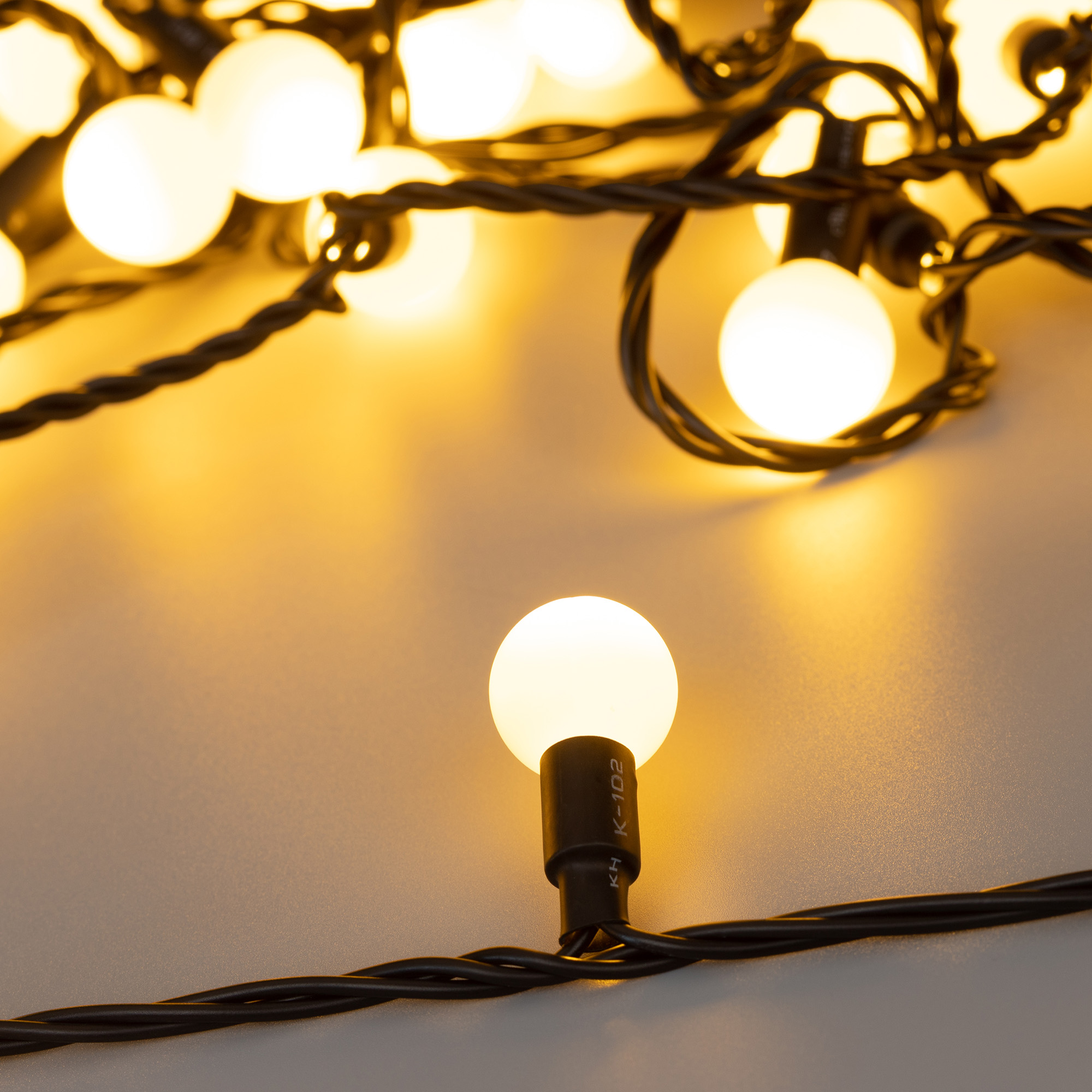 Arlight Светодиодная гирлянда ARD-BALL-CLASSIC-D23-10000-BLACK-80LED WARM (230V, 3.5W) (Ardecoled, IP65)