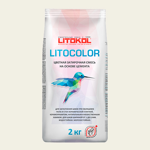 Затирка швов цементная Litokol Litocolor L.00 Белый, алюм.мешок 20 кг