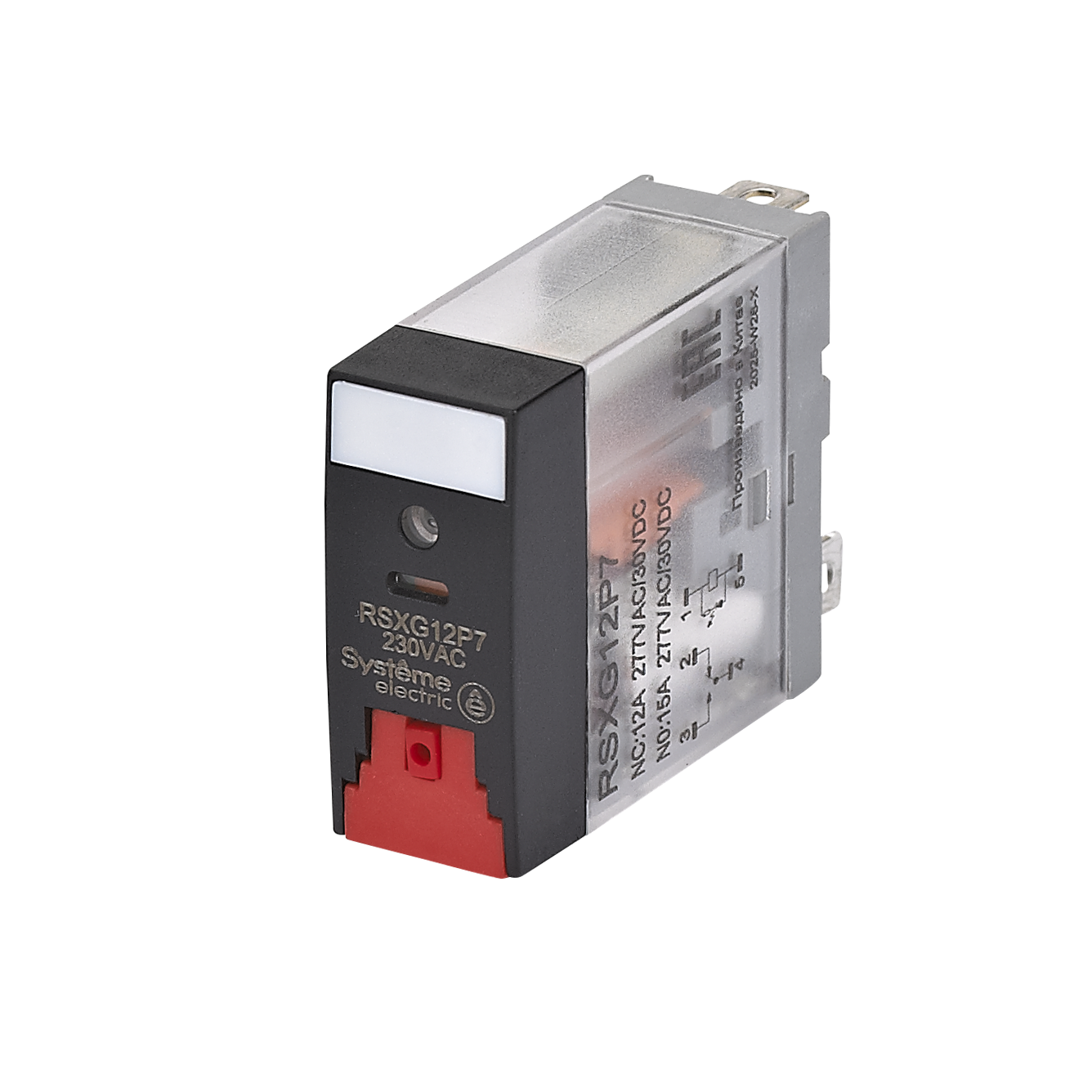 Systeme Electric Реле 12A 1CO 230VAC тест кнопка LED