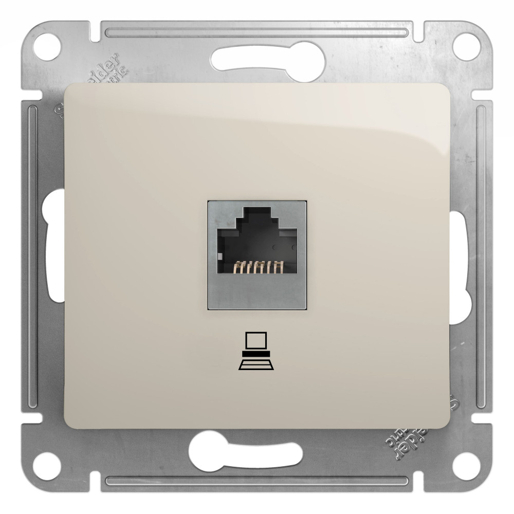 Systeme Electric Glossa Молочный Розетка компьютерная RJ45 кат.5E