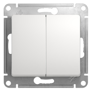 Systeme Electric Glossa Бел Переключатель 2-клавишный, сх.6, 10АХ