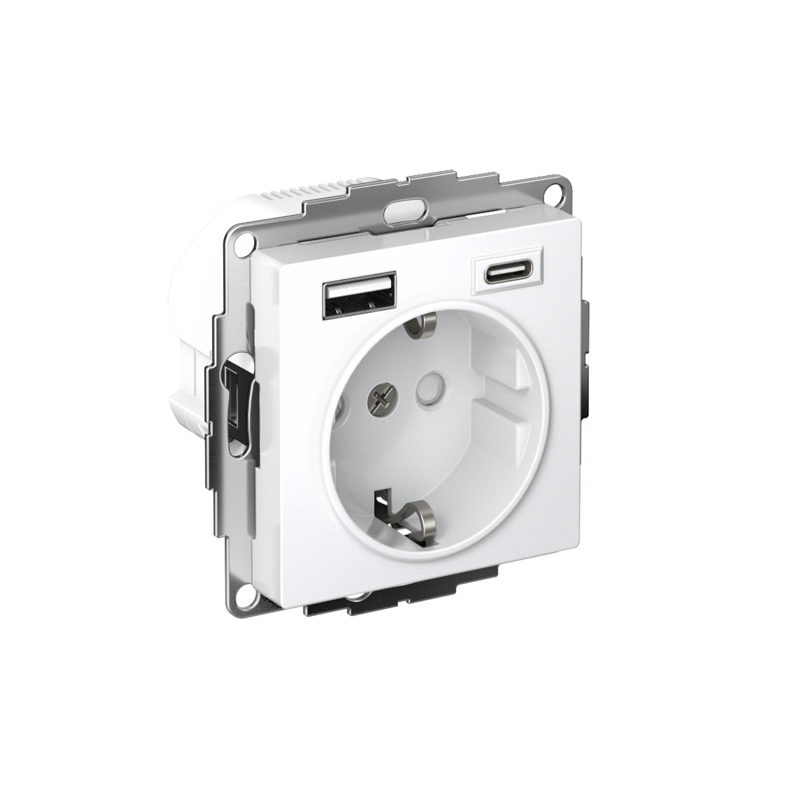 Systeme Electric AtlasDesign Лотос Розетка 16А с 2 USB A+C, 5В/2,4А/3,0А, 2х5В/1,5А, механизм