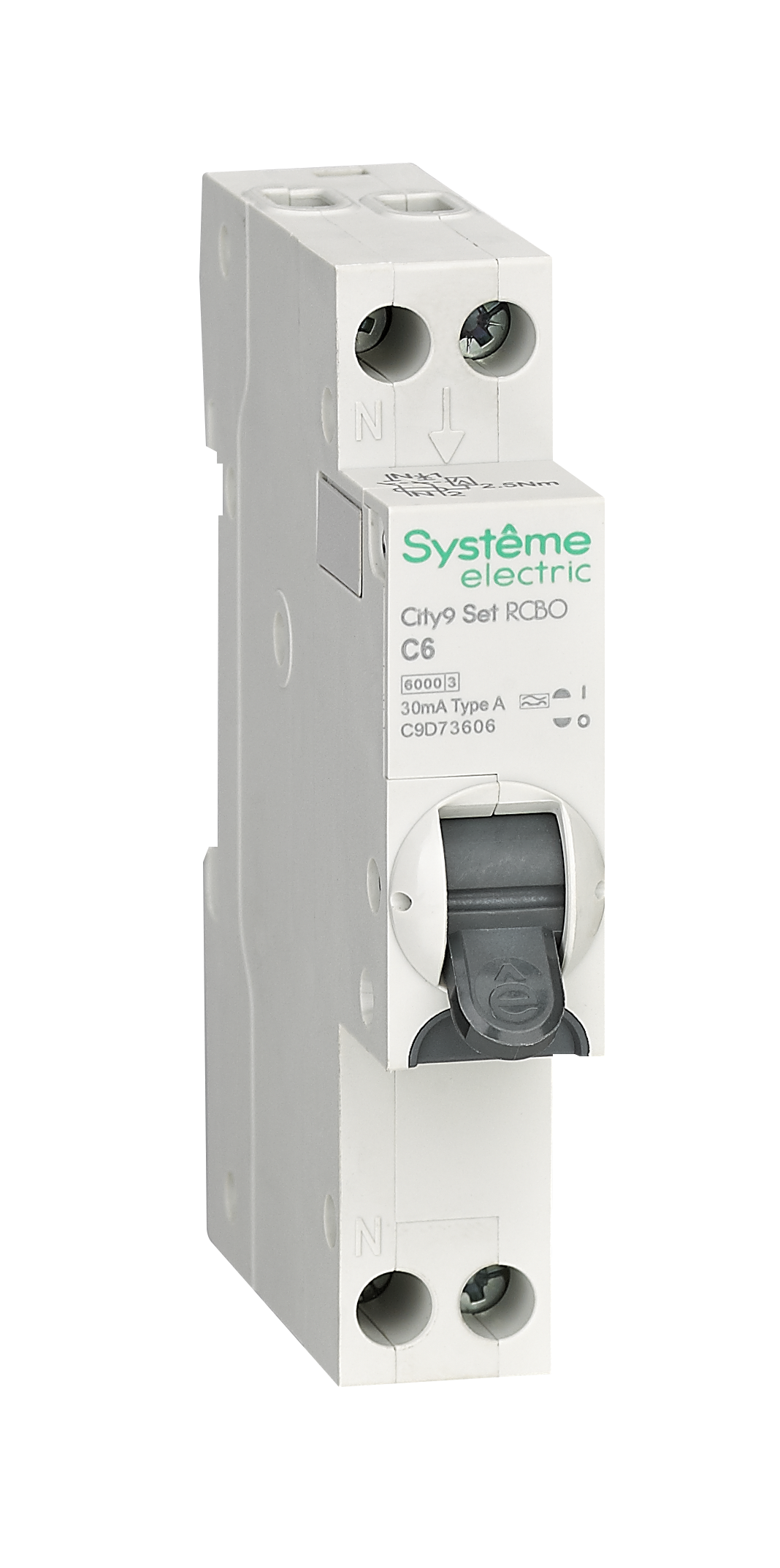 Systeme Electric City9 АВДТ 1П+Н C6 6000A 30мА A 18мм