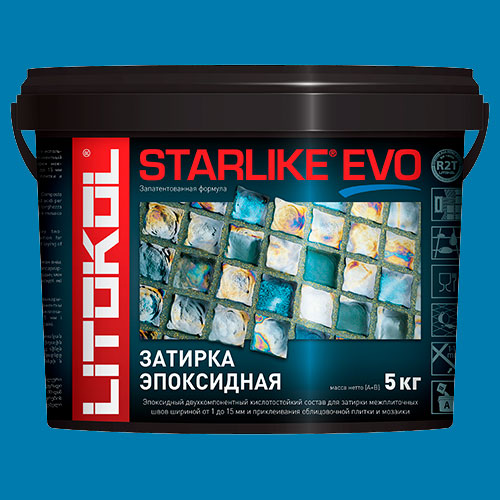 Затирка швов эпоксидная Litokol Starlike Evo S.340 Blu Denim, 5 кг