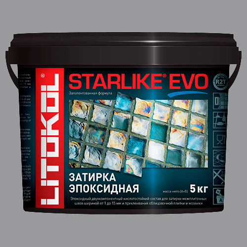 Эпоксидная затирка для плитки Litokol Starlike Evo S.110 Grigio Perla, 5 кг