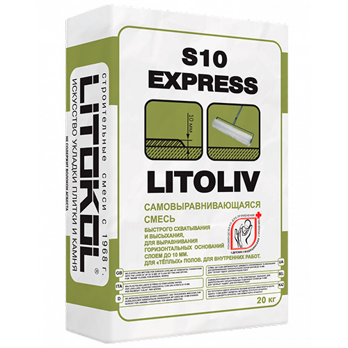 Ровнитель для пола Litokol Litoliv S10 Express серый, 20 кг