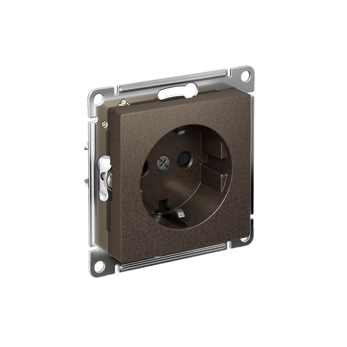 Systeme Electric AtlasDesign Мокко Розетка с заземлением со шторками, 16А, мех., быстрозажим. клем.