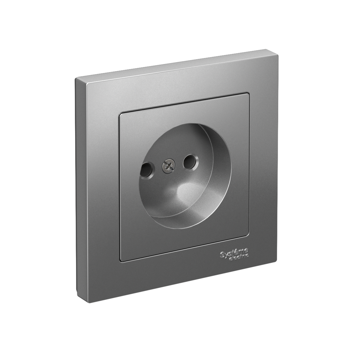 Systeme Electric AtlasDesign Сталь Розетка без заземления, 16А, в сборе, быстрозажим. клем.
