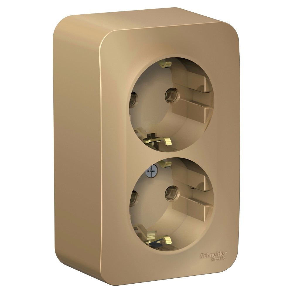 Systeme Electric Blanca наруж Титан Розетка 2-ая с/з без шторок 16А, 250В, изолир. пластина