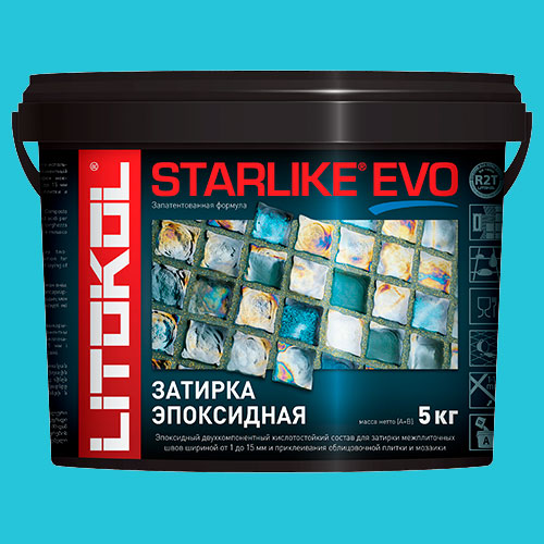 Затирка швов эпоксидная Litokol Starlike Evo S.320 Azzurro Caraibi, 5 кг