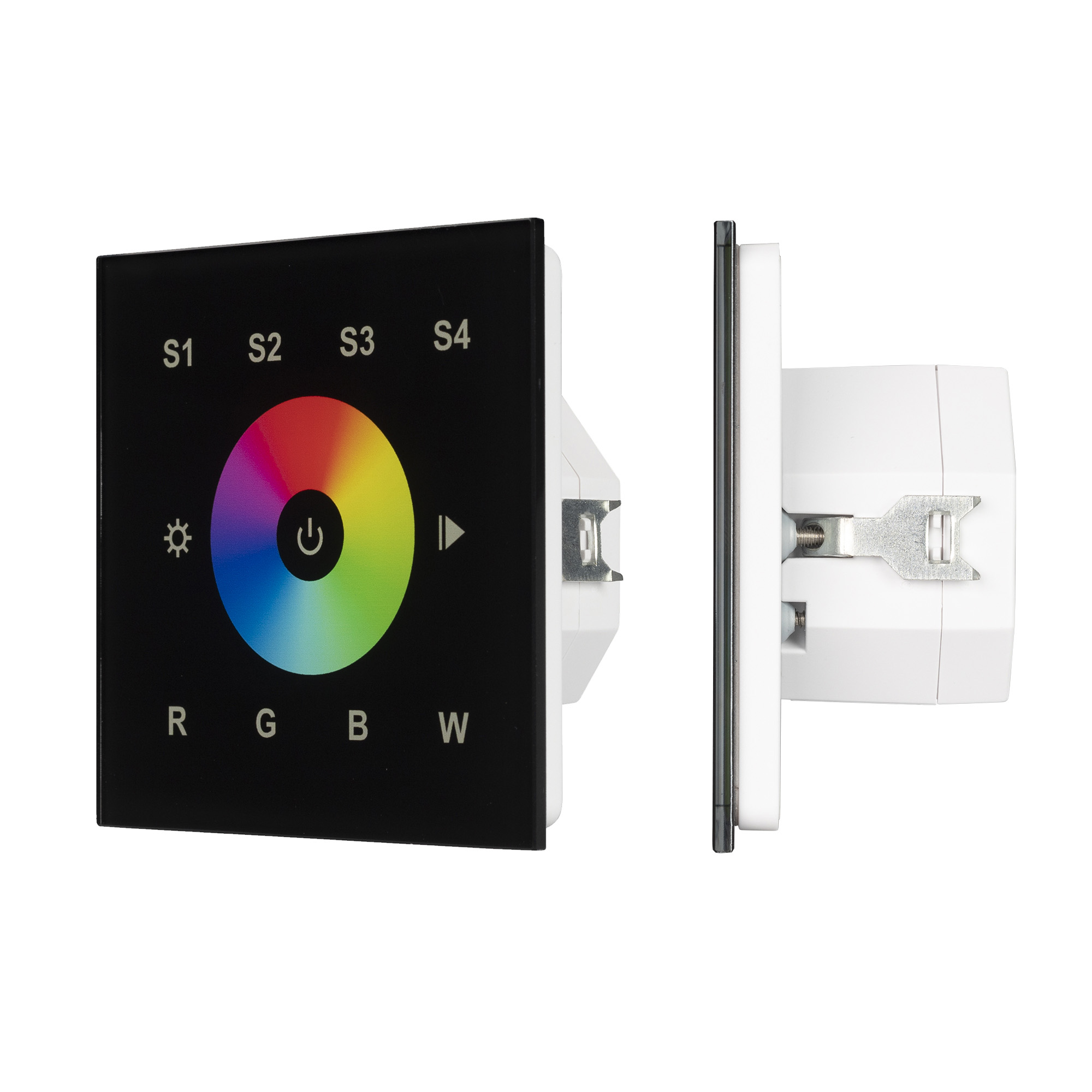 Arlight INTELLIGENT ARLIGHT Сенсорная панель DALI-901-11-1G-4SC-RGBW-DT8-IN Black (BUS/230V) (IARL, IP20 Пластик, 3 года)