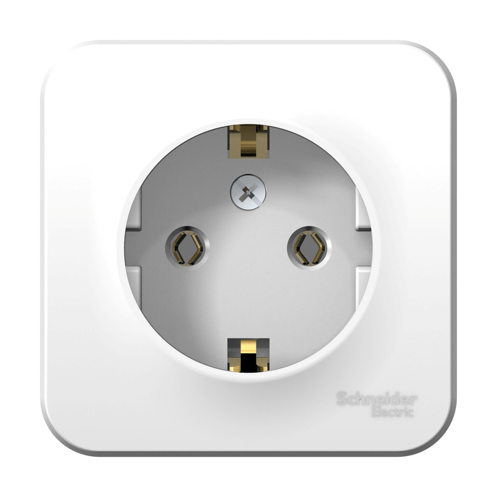 Systeme Electric Blanca наруж Бел Розетка с/з без шторок 16А, 250В, изолир. пластина