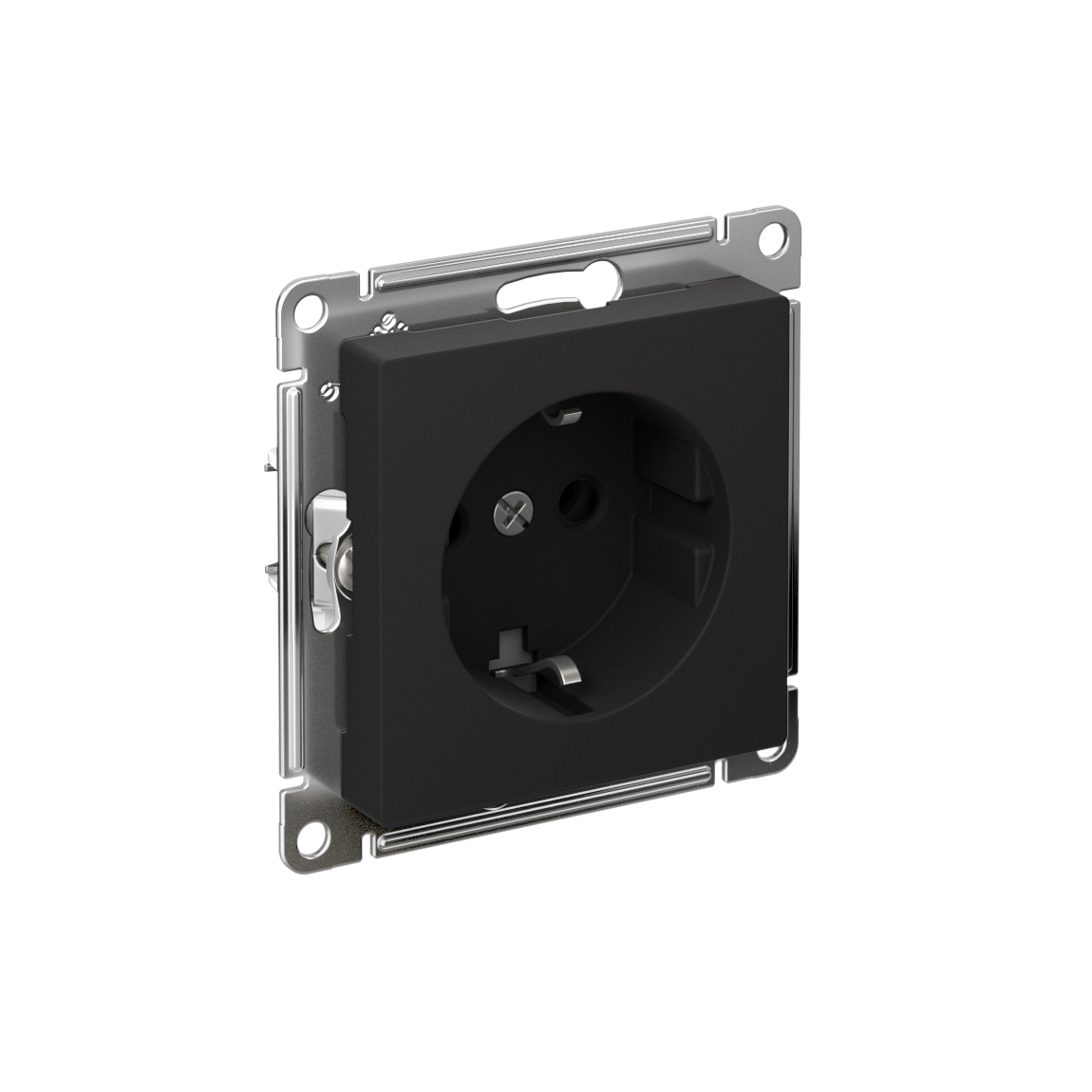 Systeme Electric AtlasDesign Карбон Розетка с заземлением, 16А, мех., быстрозажим. клем.