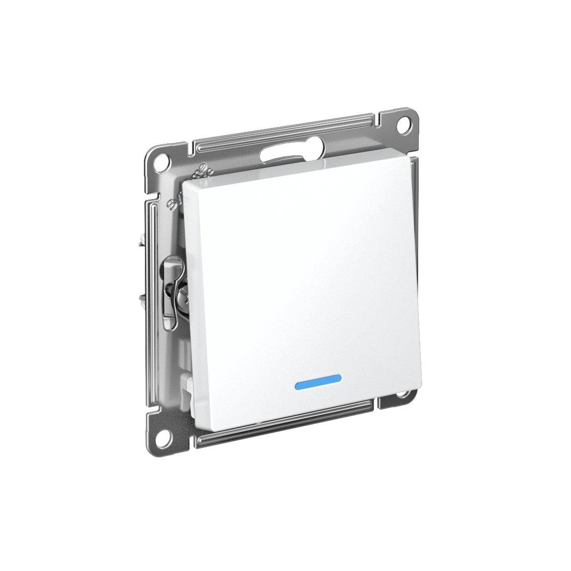 Systeme Electric AtlasDesign Белый Выключатель 1-клавишный с подсвет., сх.1а, 10АХ, мех., быстрозажим. клем.