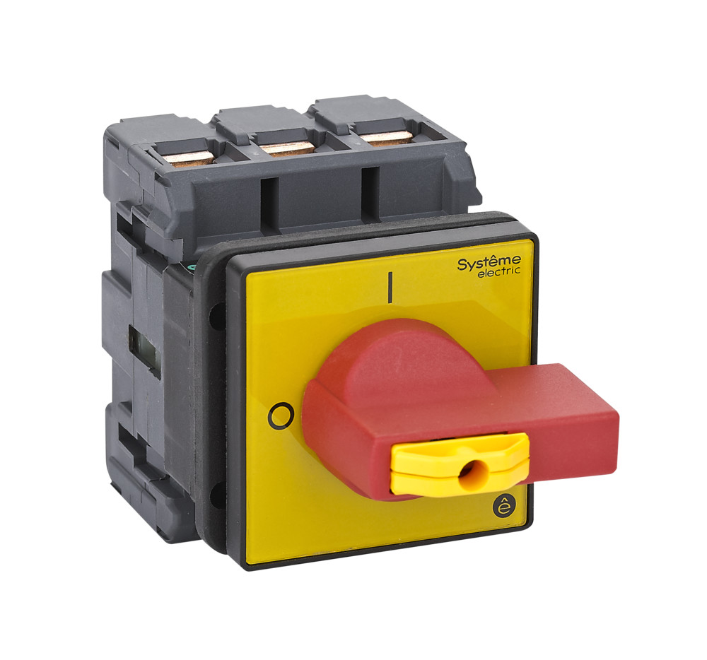 Systeme Electric SystemePact MSD  Выключатель-разъединитель 3P 80A IP20 с красной рукояткой на дверцу 4 винта 1 замок