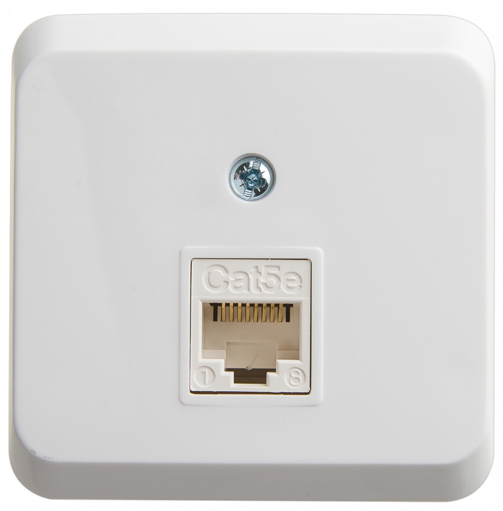 Systeme Electric Этюд наруж Бел Розетка О/У компьютерная RJ45 кат.5E