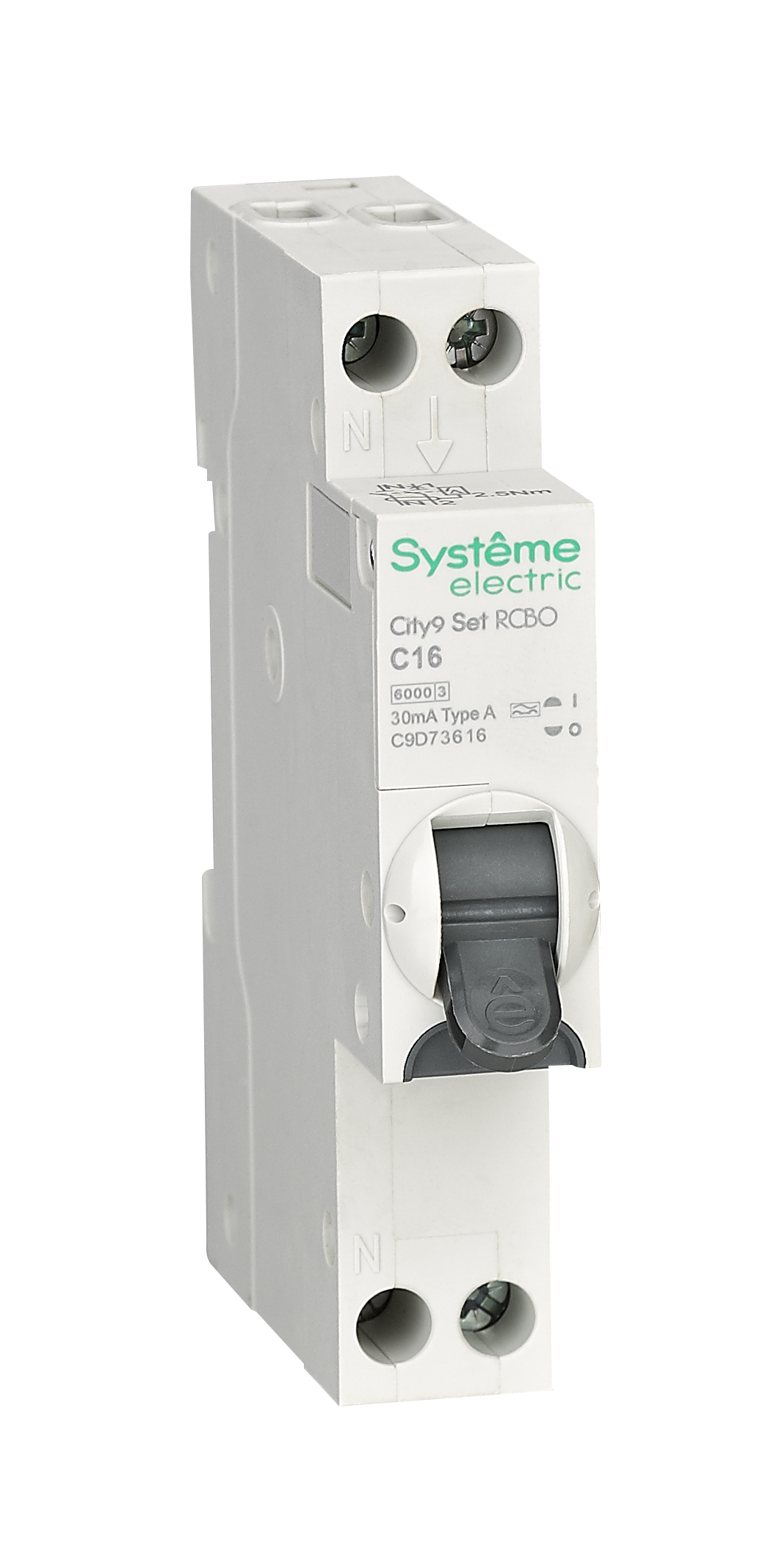 Systeme Electric City9 АВДТ 1П+Н C16 6000A 30мА A 18мм