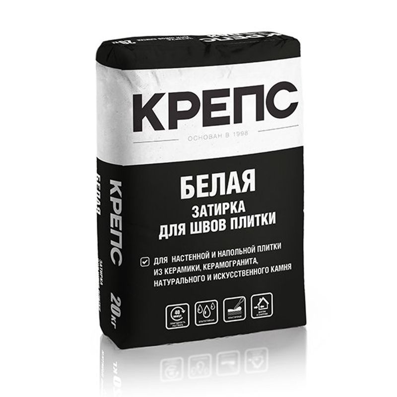 Затирка Крепс белая, 20 кг