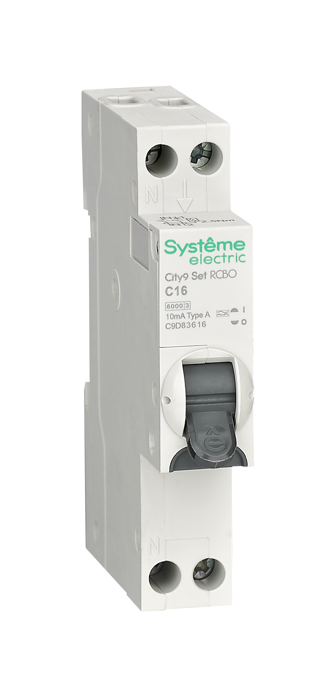 Systeme Electric City9 АВДТ 1П+Н C16 6000A 10мА A 18мм