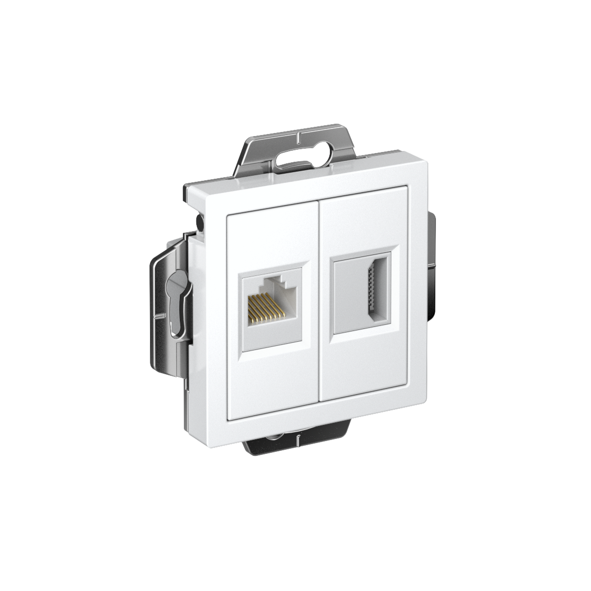 Systeme Electric AtlasDesign Белый Розетка двойная HDMI+RJ45, кат.5Е, механизм
