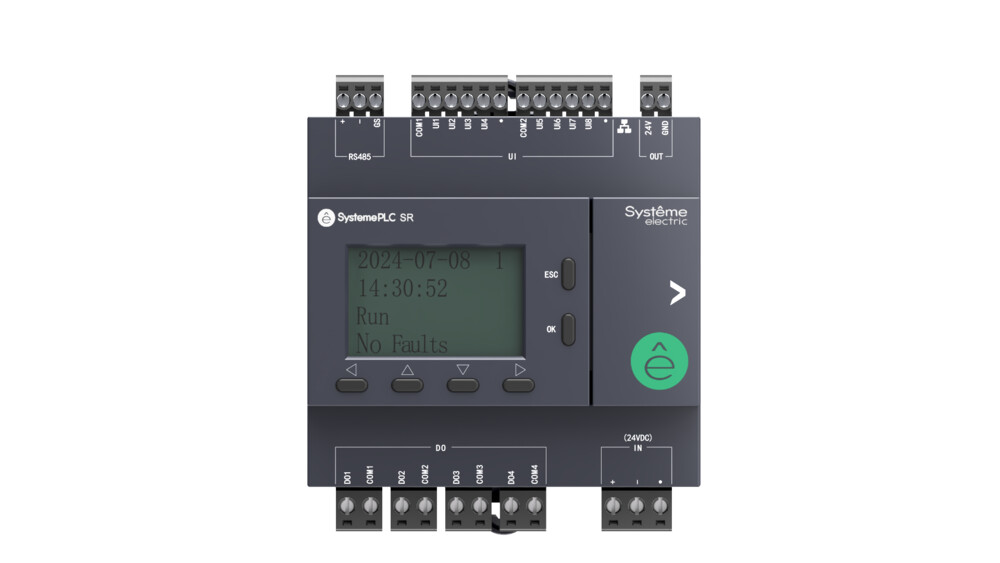 Systeme Electric Интеллектуальное реле SR2, 24 VDC, дисплей, 8 UI (AI, DI), 4 DO (реле), 1xRS485, 1xRJ45