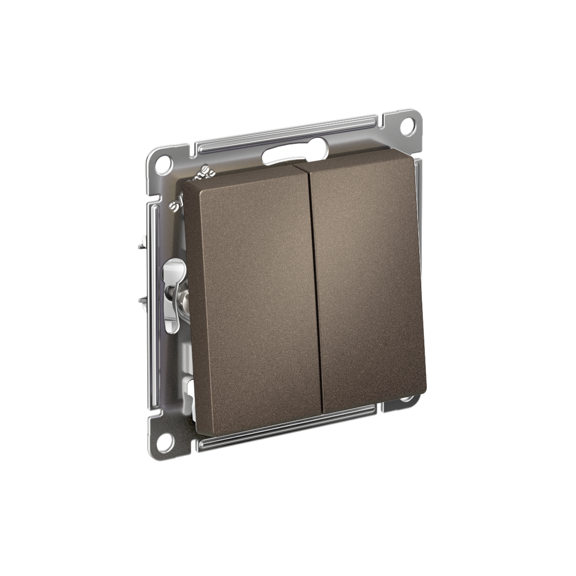 Systeme Electric AtlasDesign Мокко Выключатель 2-клавишный, сх.5, 10АХ, мех., быстрозажим. клем.