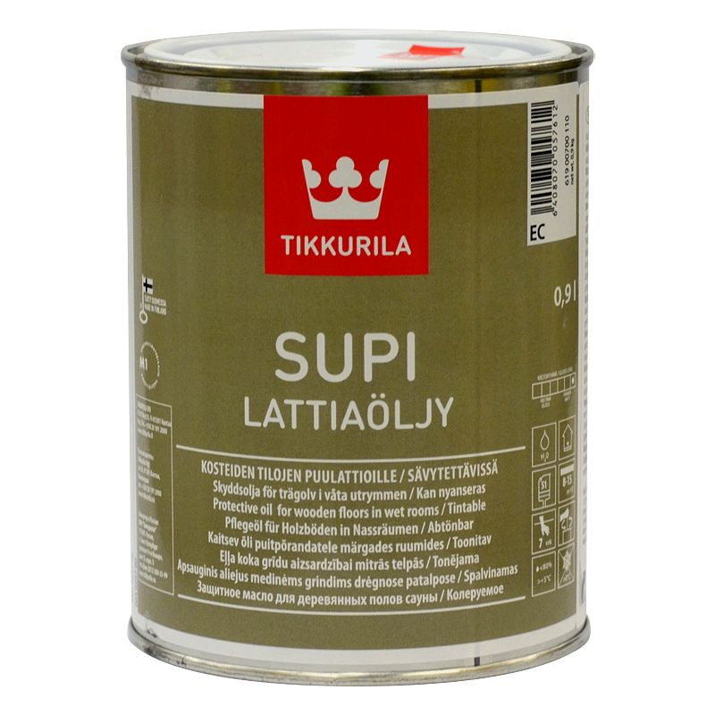 Масло для защиты пола в бане Tikkurila Supi Lattiaolju, 0,9л