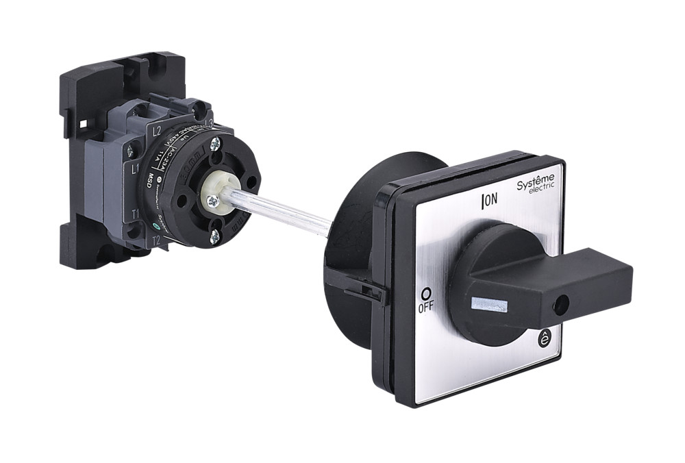 Systeme Electric SystemePact MSD  Выключатель-разъединитель 3P 20A IP20 с чёрной выносной рукояткой на дин-рейке/плате