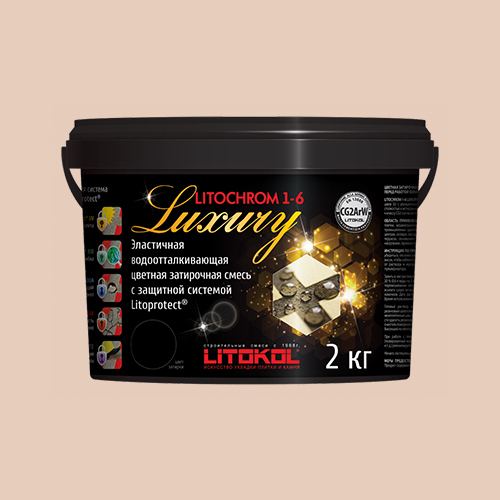 Затирка швов цементная Litokol Litochrom 1-6 Luxury C.130 песочный, ведро 2 кг