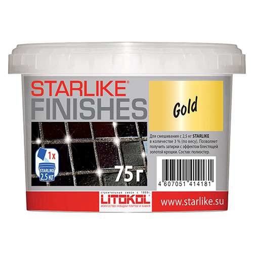 Декоративная добавка для затирки Litokol Starlike Finishes Gold, ведро 75 г