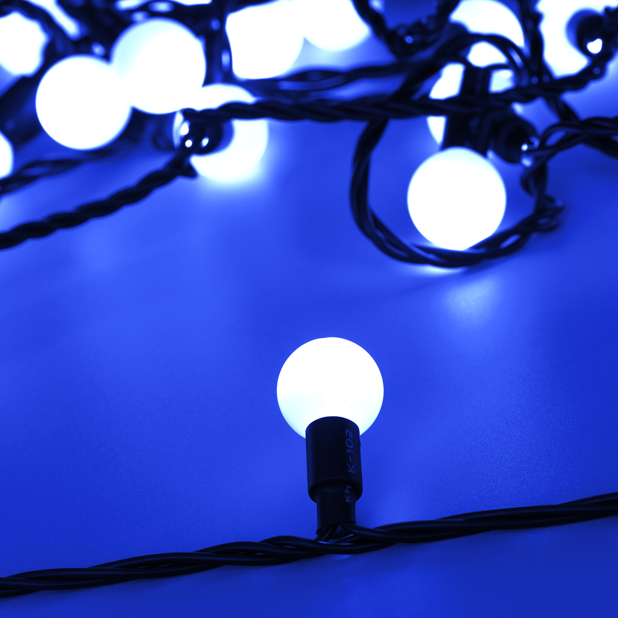 Arlight Светодиодная гирлянда ARD-BALL-CLASSIC-D23-10000-BLACK-80LED BLUE (230V, 3.5W) (Ardecoled, IP65)