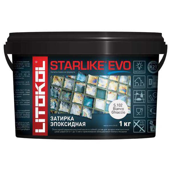 Эпоксидная затирка для плитки Litokol Starlike Evo S.102 Bianco Ghiaccio, 1 кг