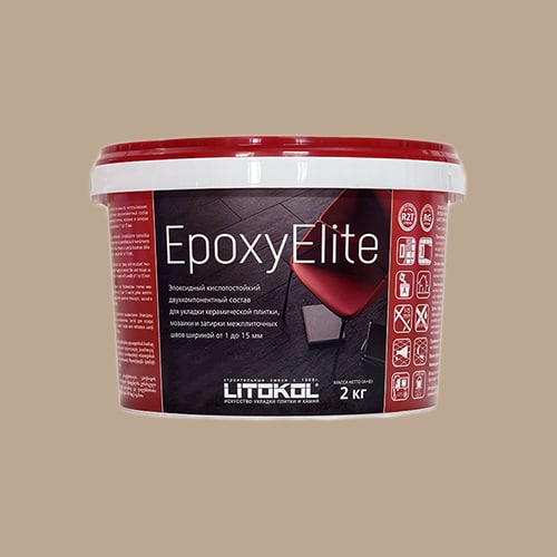 Эпоксидная затирка для плитки Litokol EpoxyElite E.10 Какао , ведро 2 кг