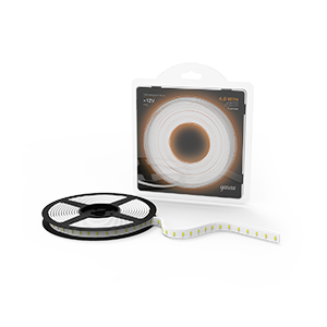 Gauss Лента LED 2835 -SMD 4.8W 12V DC теплый белый IP66 (блистер 5м)