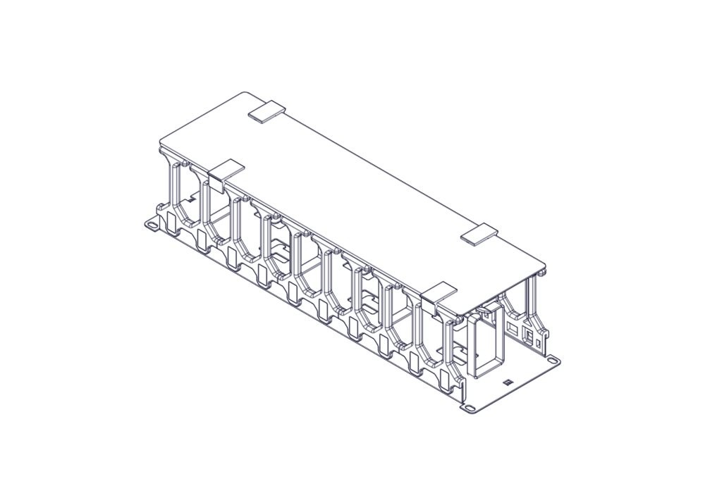 Systeme Electric Горизонтальный кабельный организатор серия Excelente, 3U, пластиковые пальцы