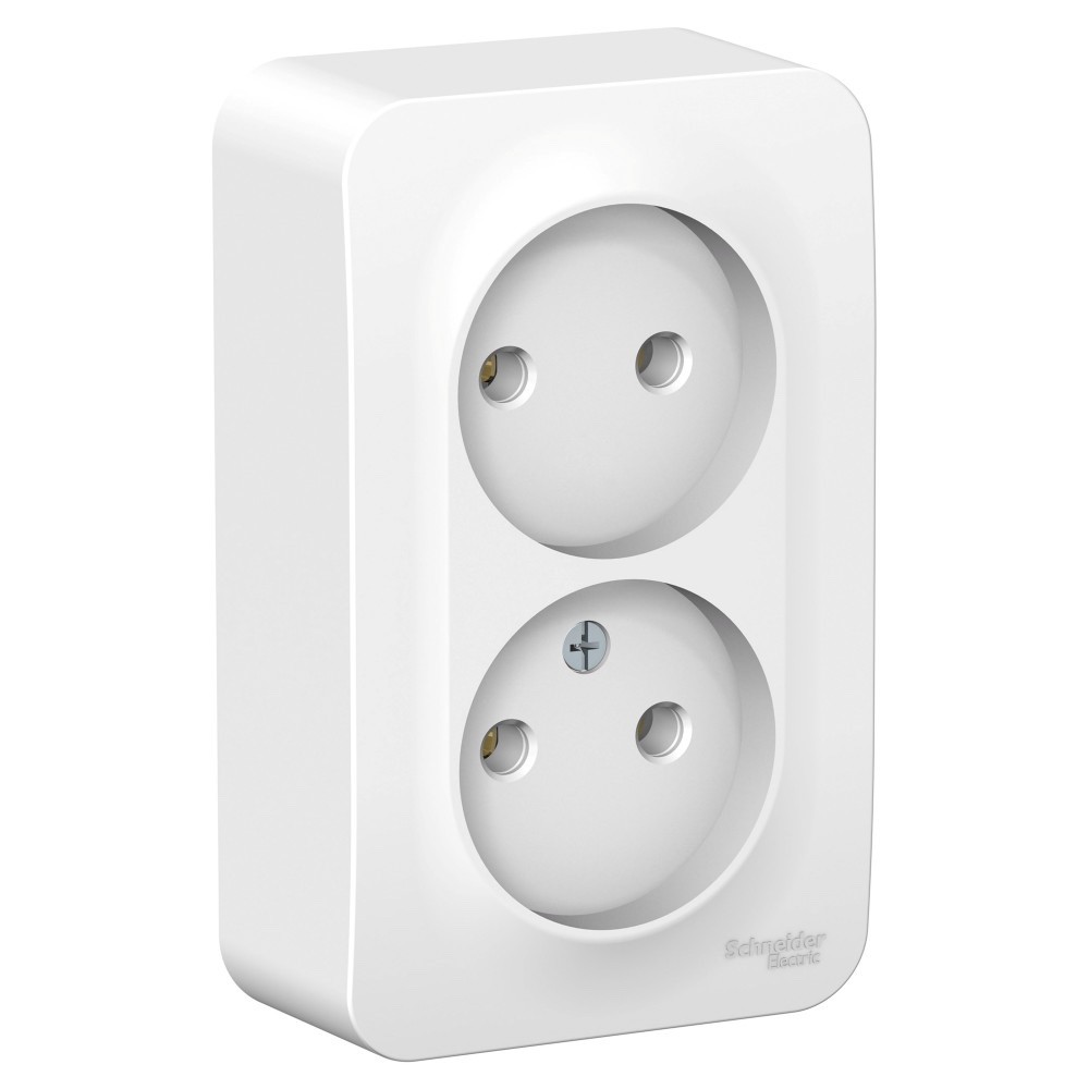Systeme Electric Blanca наруж Бел Розетка 2-ая б/з без шторок, 16А, 250В