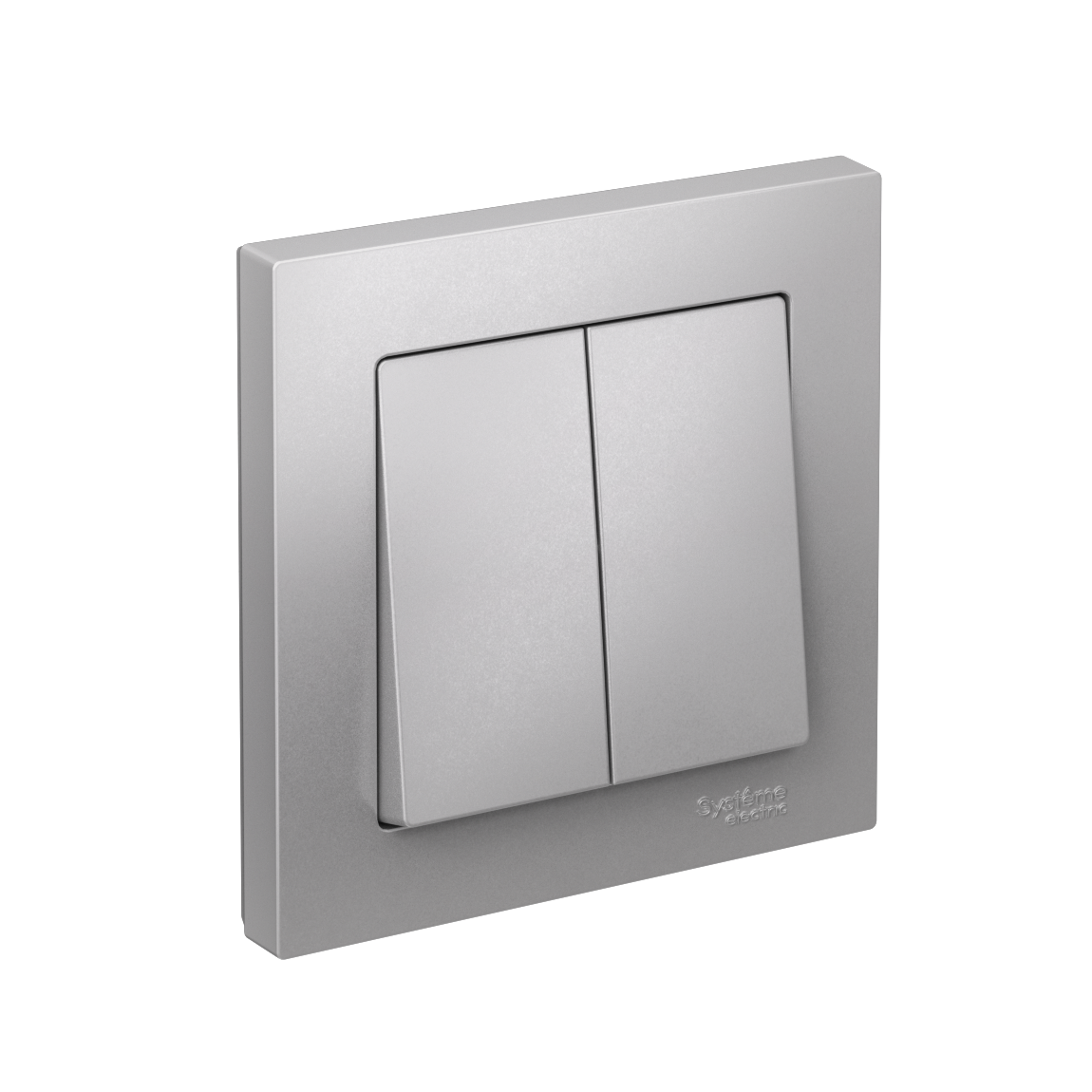Systeme Electric AtlasDesign Алюминий Выключатель 2-клавишный, сх.5, 10АХ, в сборе, быстрозажим. клем.