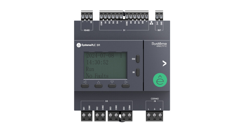 Systeme Electric Интеллектуальное реле SR2; 220 VAC; дисплей, 12 IO: 8 DI, 4 DO (реле), 1xRS485, 1xRJ45