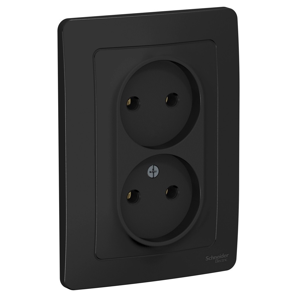 Systeme Electric Blanca внутр Антрацит Розетка 2-ая б/з без шторок, 16А, 250В