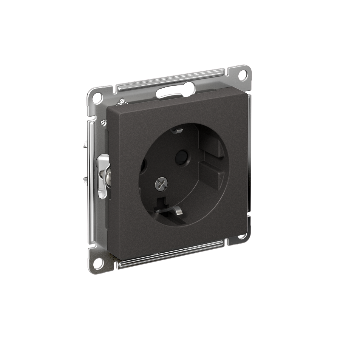 Systeme Electric AtlasDesign Базальт Розетка с/з со шторками, 16А, механизм
