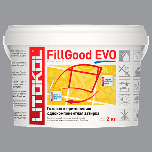 Затирка швов полиуретановая Litokol Fillgood Evo F.110 Grigio Perla, 2 кг