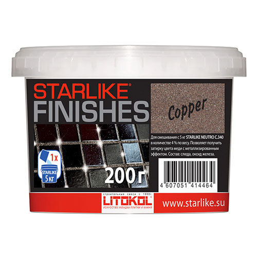 Декоративная добавка для затирки Litokol Starlike Finishes Copper, ведро 200 г