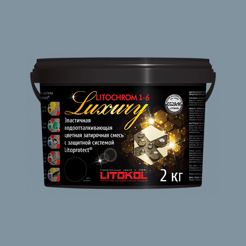 Затирка швов цементная Litokol Litochrom 1-6 Luxury C.620 синяя ночь, ведро 2 кг