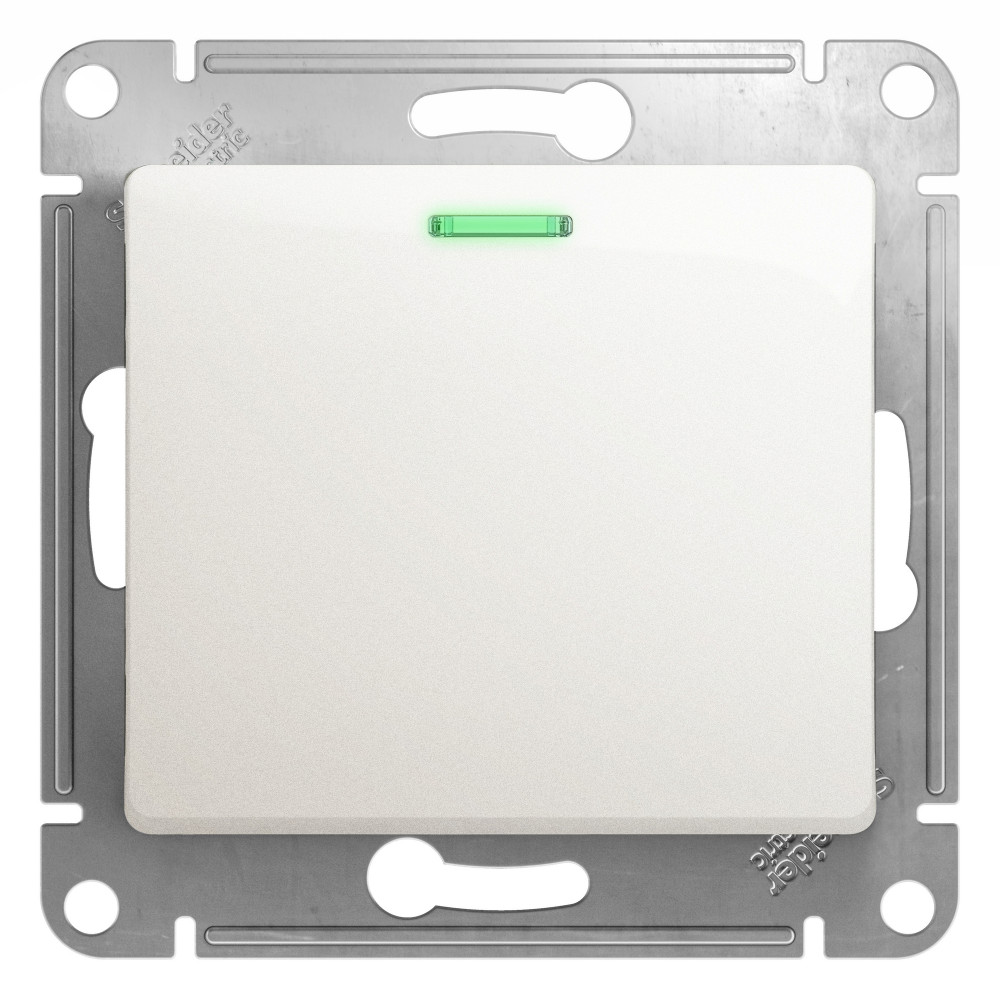 Systeme Electric Glossa Перламутр Выключатель 1-клавишный с подсветкой сх.1а, 10AX