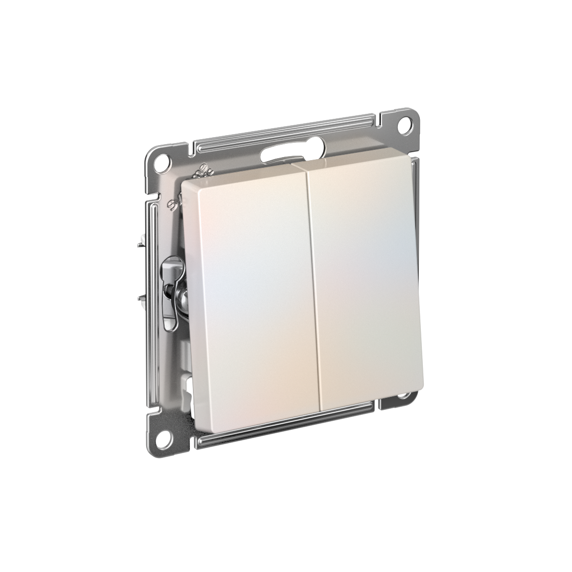 Systeme Electric AtlasDesign Жемчуг Выключатель 2-клавишный, сх.5, 10АХ, мех., быстрозажим. клем.