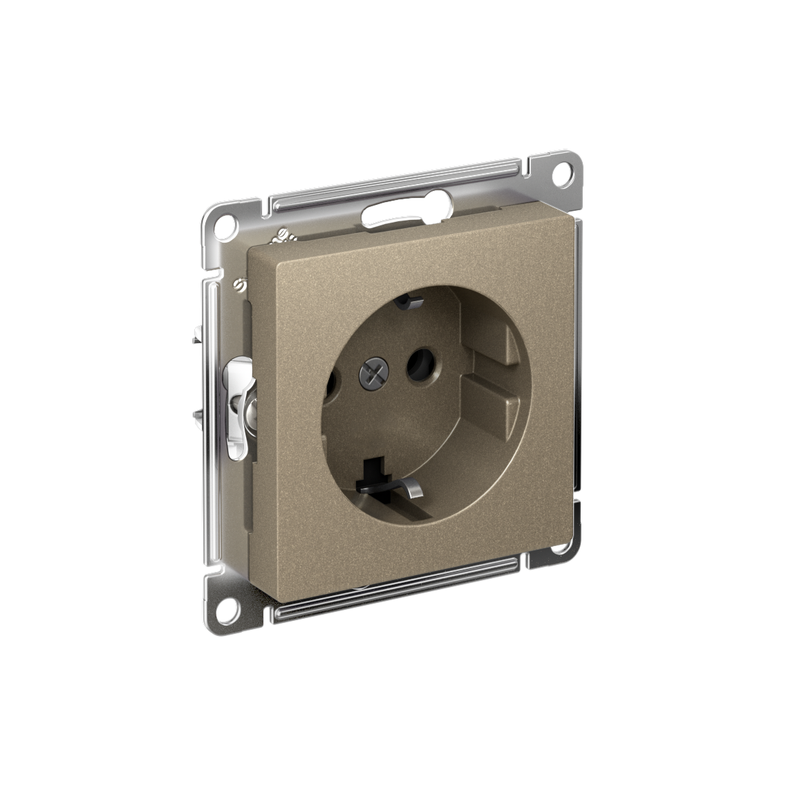 Systeme Electric AtlasDesign Шампань Розетка с заземлением, 16А, мех., быстрозажим. клем.