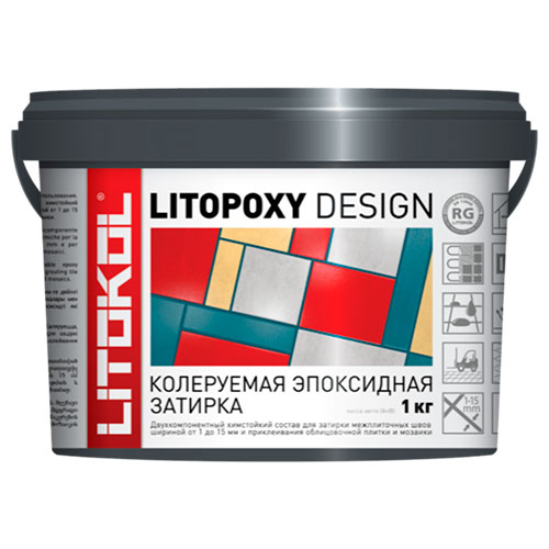 Затирка швов эпоксидная Litokol LITOPOXY DESIGN колеруемая, ведро 1 кг